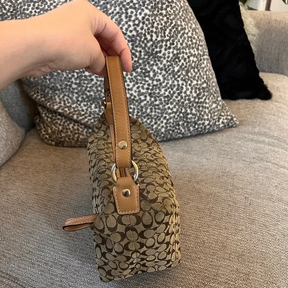 Coach Vintage Mini Signature Monogram Brown Tan Bag - Picture 4 of 9